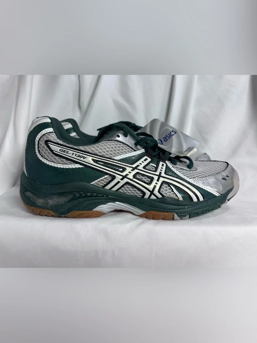 ASICS Womens GEL-1130V Sneakers in Dark Green, GEL Technology.